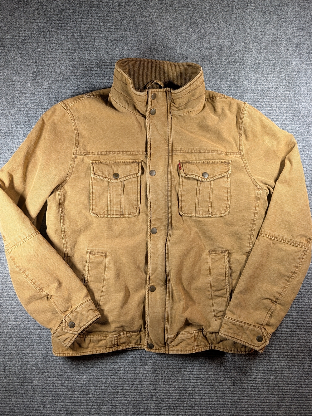 Levi's Quilted Trucker Jacket Brown Men's Med. Zip/Button Lined